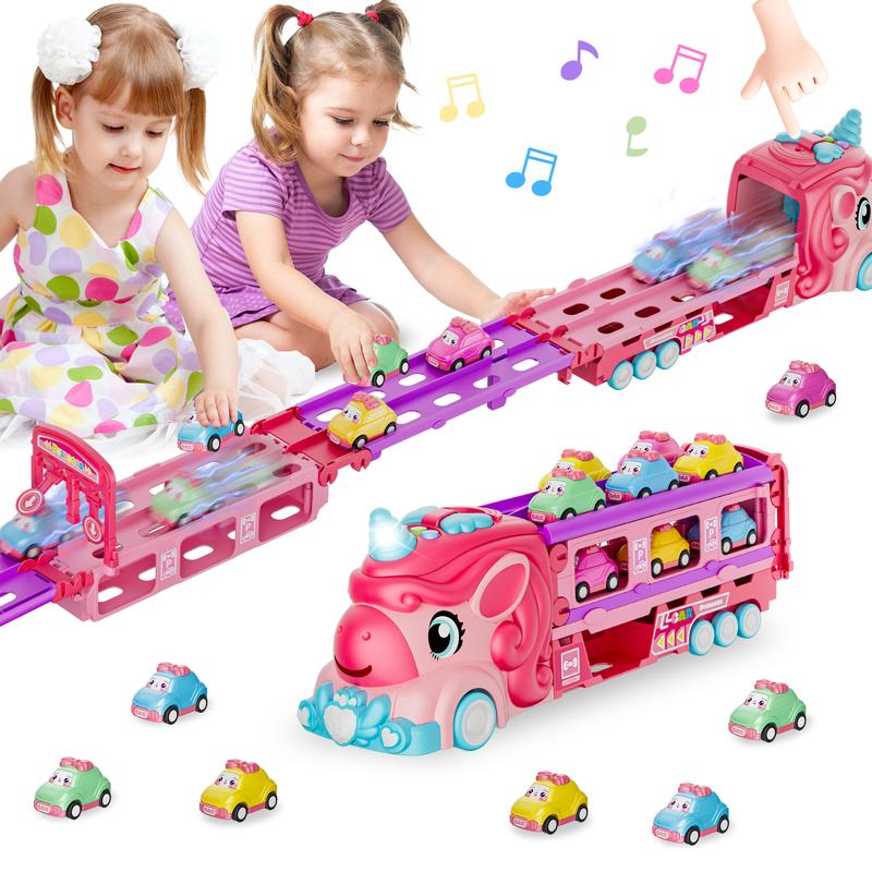 Dinosaur truck toys, princess cars, unicorn cars, children's Christmas and birthday gifts