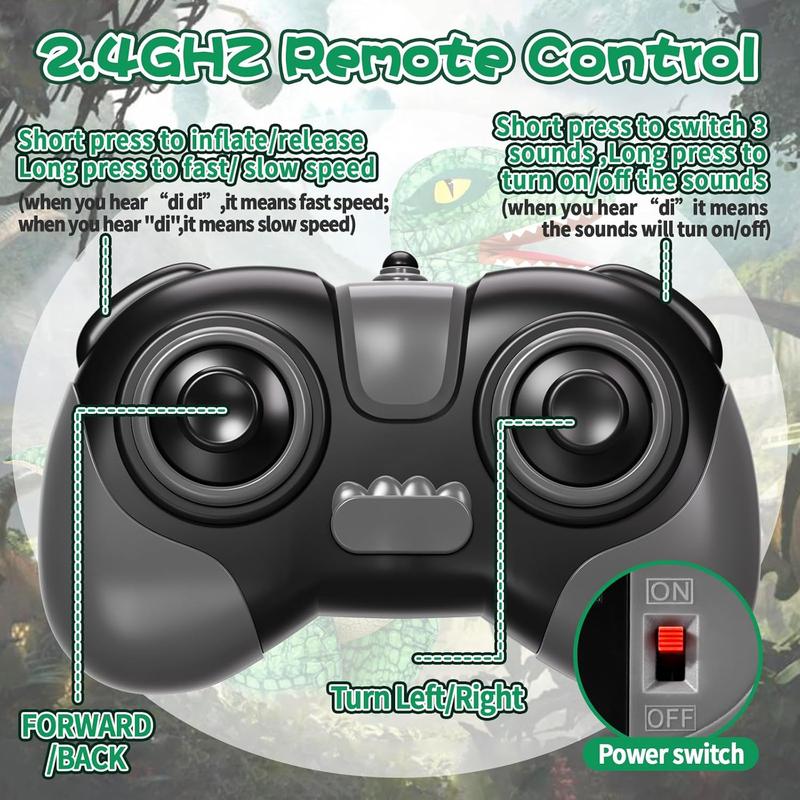 2.4GHz remote-controlled inflatable dinosaur toy, electric dinosaur toy